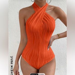 Orange bodysuit SHEIN